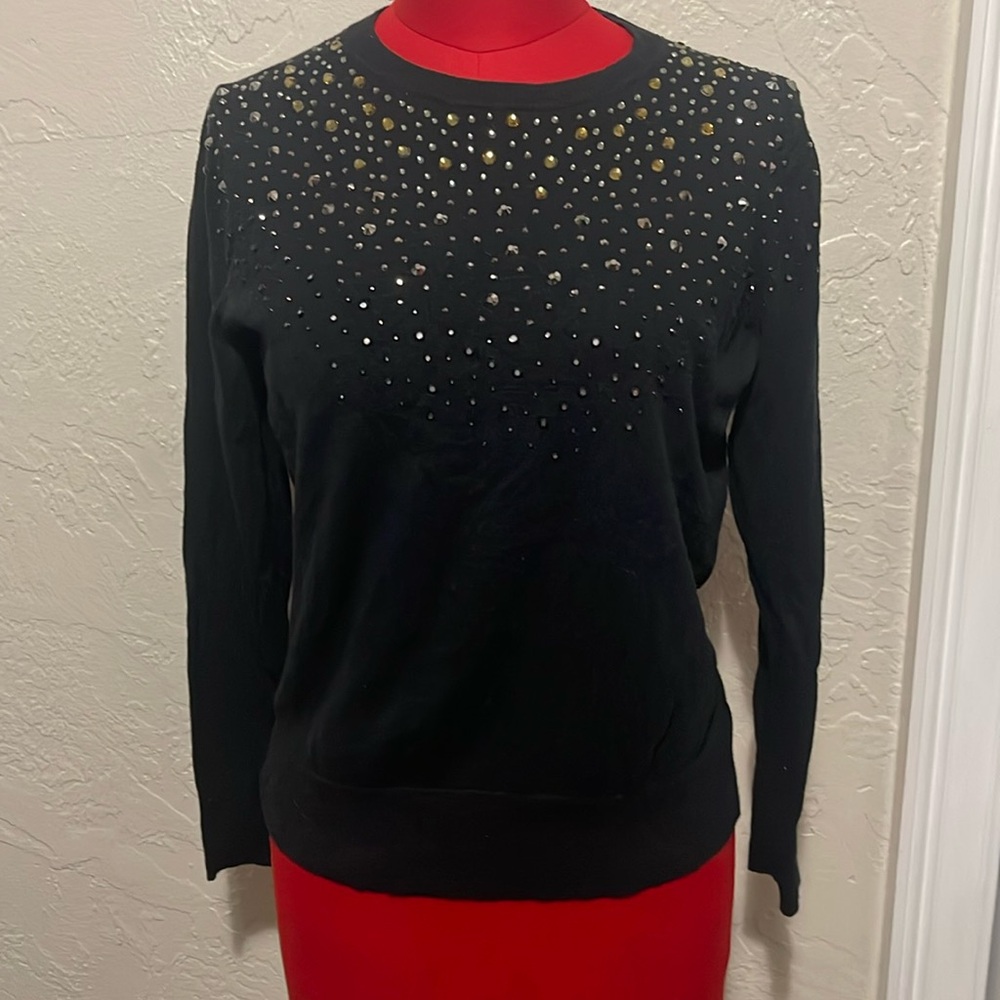 Black sweater with embellishments